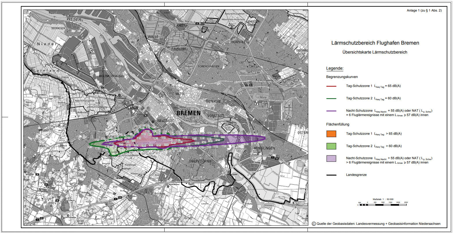 Übersichtskarte Lärmschutzbereich