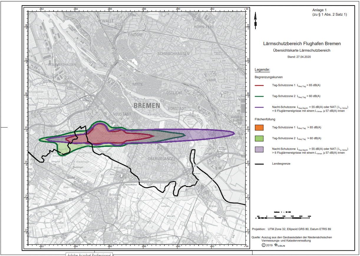 Übersichtskarte Lärmschutzbereich