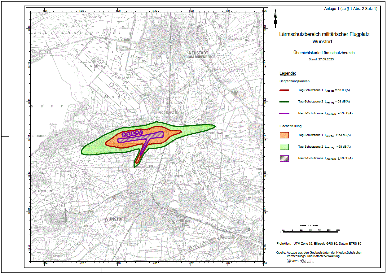 Übersichtskarte Lärmschutzbereich